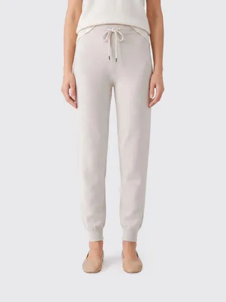 KANGRA High-Waisted Slim Fit Knit Trousers in Wool and Cashmere