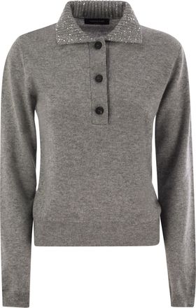 Fabiana Filippi Wool, Silk And Cashmere Polo Collar Sweater