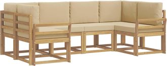 vidaXL Conjunto De Sof&aacute;s De Exterior 6 Uds. Y Beige Vidaxl