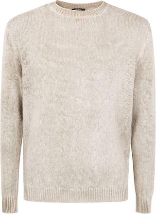 Avant Toi Hand Painted Brushed Linen Round Neck Pullover