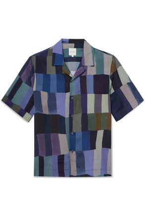 Paul Smith Convertible-Collar Printed Crepe Shirt