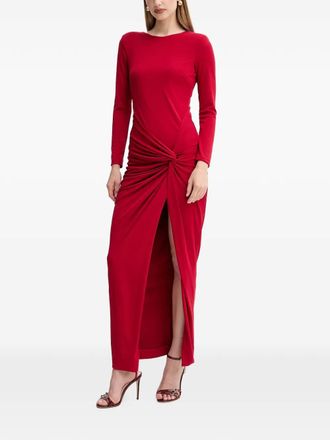 Fracomina long-sleeve twisted maxi dress - Red