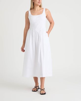 Ellen Tracy Womens Poplin Bustier Dress