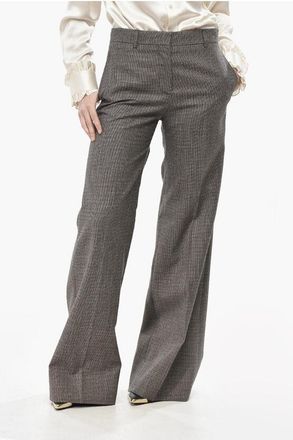 Stella McCartney Flared-Fit Pied-de-Poule Wool Trousers size 40