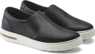 Birkenstock Mens Oswego Slip-Ons In Black Leather