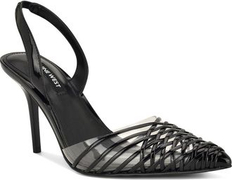 Nine West Pemma Slingback Pointed Cap Toe Pump in Black at Nordstrom, Size 10.5