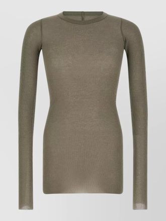 Rick Owens long sleeve ribbed knit seam detail top