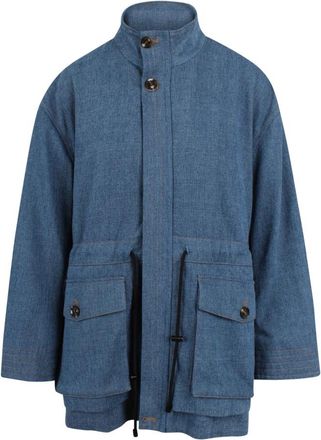 Jovonna London Denim Jack met Taille met Trekkoord - Dames - Spijkerjassen - Blauw - L - Denim - Jassen
