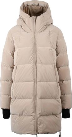 Bomboogie Beige Flared Quilted Nylon Short Down Jacket