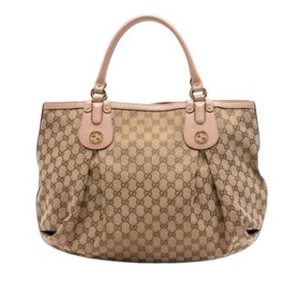 Gucci Pre-owned Handbags, female, Beige, Size: ONE SIZE Pre-owned Canvas Tote