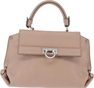 Ferragamo Sofia Satchel Leather Beige Leather Bag (Pre-Owned)