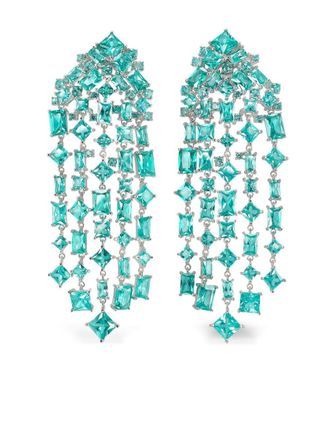 Anabela Chan 18kt white gold Paraiba Cascade earrings - women - 18kt Gold/18K White Gold & Rhodium Vermeil/Lab-Grown Simulated Para&iacute;ba Tourmaline