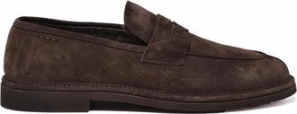 Alexander Hotto Brown Suede Rounded Loafers