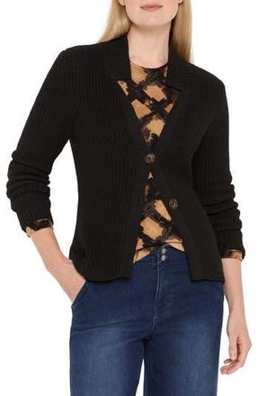 Nic+Zoe Shaker Stitch Cady Sweater Jacket in Black Onyx at Nordstrom Rack, Size X-Small