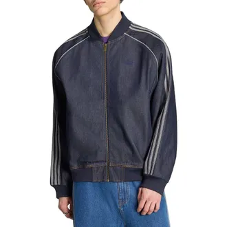 adidas SST Denim Track Jacket in Indigo Denim at Nordstrom, Size Xx-Large
