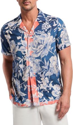 Robert Graham Malta Floral Camp Shirt in Navy at Nordstrom, Size Small