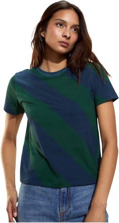 Cynthia Rowley Diagonal Stripe Tee - Dames - T-shirts - Veelkleurig - L - Tops
