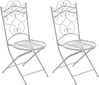 Clp Clp - Juego De 2 Sillas Para Jard&iacute;n Indra Plegables Blanco Antiguo