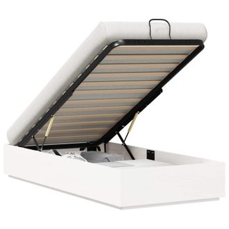 vidaXL Telaio Del Letto Ottomano Con Ripostiglio Bianco 90 X 190 Cm Vidaxl