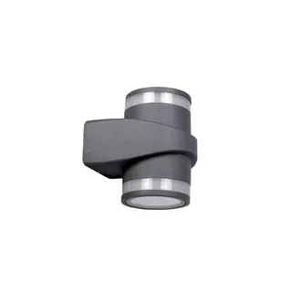 Trade Shop Trade Shop Traesio - Trade Shop - Applique In Alluminio 2x7w Con Doppia Emissione Corpo Grigio Luce 4000k Xc-9288