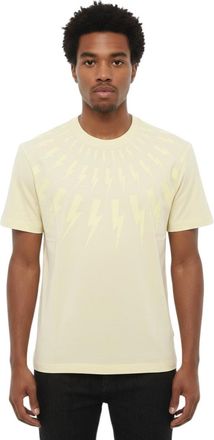 Neil Barrett Light Yellow Crew Neck T-Shirt