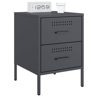 Berkfield Home Durable Bedside Cabinets 2 pcs Anthracite 36x39x50.5 cm Steel in Charcoal