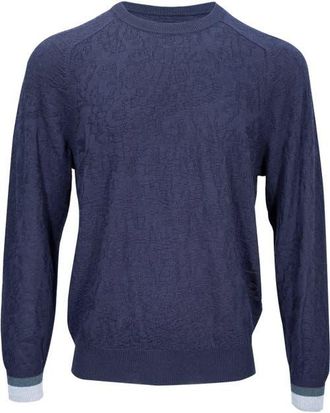 Lords of Harlech Colin Jacquard Merino Wool Paisley Sweater in Navy at Nordstrom, Size X-Large