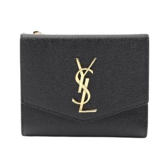 Saint Laurent Pre-owned Wallets, female, Black, Size: ONE SIZE Pre-owned Uptown Leather Wallet