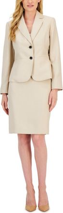 Le Suit Womens Two-Button Skirt Suit, Regular and Petite Sizes