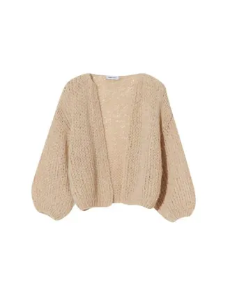 Maiami Womens Fine Cardigan In Beige