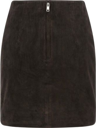Rotate Suede-Effect Tailored Skirt - Black