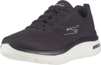 Skechers Mens GO Walk Hyper Burst Sneaker, Black Textile/Black & White Synthetic Trim, 8 UK