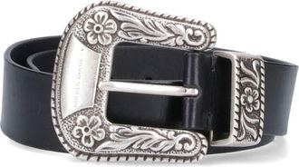 Golden Goose Logo Plaque Buckle Belt