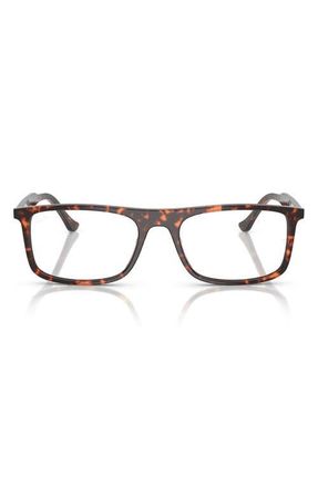 Ray-Ban 55mm Rectangular Optical Glasses in Red Havana at Nordstrom