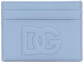 Dolce & Gabbana DG-embossed card holder - women - CALFSKIN/Viscose - One Size - Blue