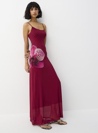 Icone Womens Thin-strap micromesh maxi dress