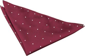 DQT Woven Pin Dot Patterned Dotted Fashion Casual Pocket Square (Burgundy)