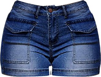Generic Summer Jean Shorts Women Sexy, Denim Shorts for Women High Waisted Slim Skinny Active Casual Shorts Durable Stretch Tights Hot Pants Shorts Women Deni