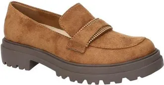Bella Vita Pulse Faux Leather Platform Loafer in Cognac Suede at Nordstrom, Size 6.5