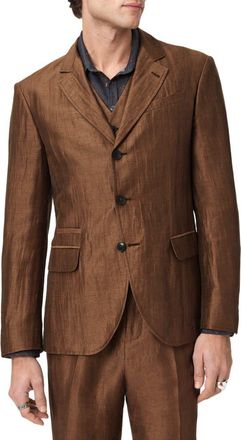 John Varvatos Rind Linen Blend Jacket in Clay Brown at Nordstrom, Size 48