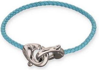 UNOde50 Blue leather strap with sterling silver-plated interlocking carabiner detail at Nordstrom