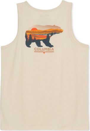 Columbia Tank Top Mens Beige Graphic Bear Logo Crew Neck Pullover UPS582