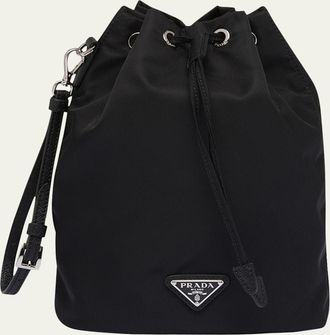 Prada Vela Re-Nylon Drawstring Pouch Bag