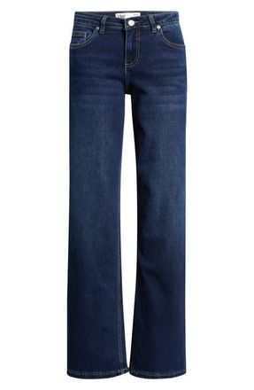 YMI Bella Star Pocket Wide Leg Jeans in Dark Blue at Nordstrom, Size 11