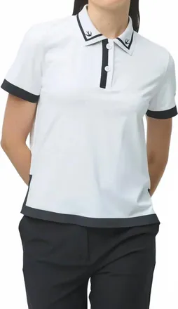 Tilley Boxy Polo In White And Black