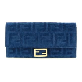Fendi Wallets & Cardholders, female, Blue, Size: ONE SIZE Continental Baguette Wallet on Chain