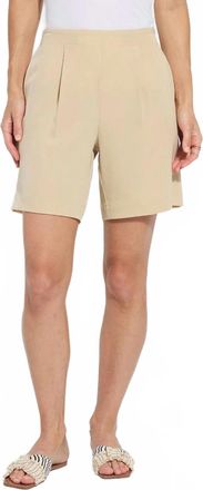 Lyss&eacute; Dia Pleated Raffia Shorts In Tan