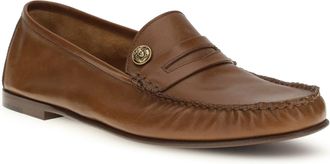 Versace Mens Leather Loafers Rovere-Gold Calf Bos Taurus