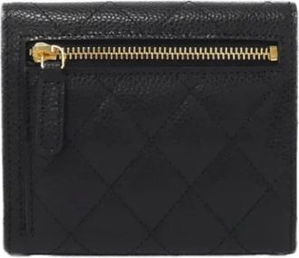 Chanel Pre-owned Wallets, female, Black, Size: ONE SIZE Pre-owned Leather Wallet