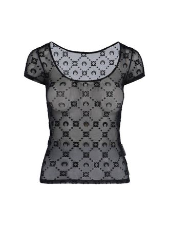 Marine Serre T-Shirt Moonogram Mesh Flock